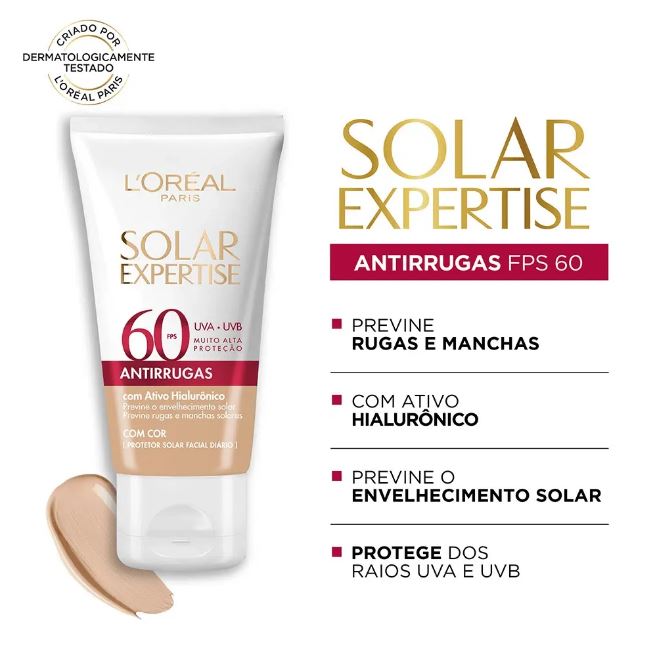 Protetor Solar Facial FPS60 Solar Expertise Antirrugas L'Oréal Paris