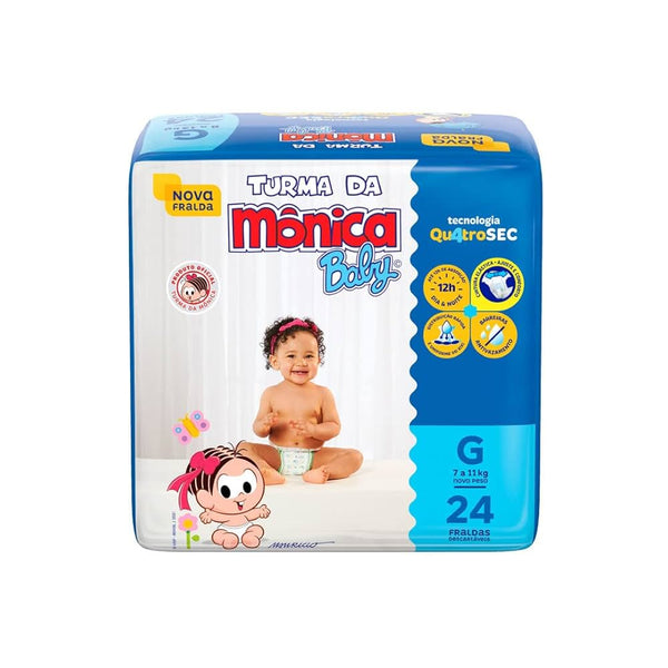 TURMA DA MÔNICA FRALDA JUMBO TAMANHO G C/24 UN