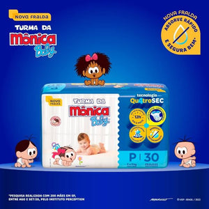 TURMA DA MÔNICA FRALDA JUMBO TAMANHO P C/30 UN