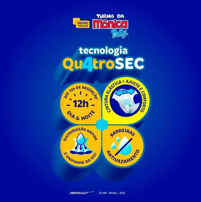 TURMA DA MÔNICA FRALDA JUMBO TAMANHO M C/28 UN