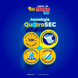 TURMA MONICA FRALDA JUMBO TAMANHO XXG C/16 UN