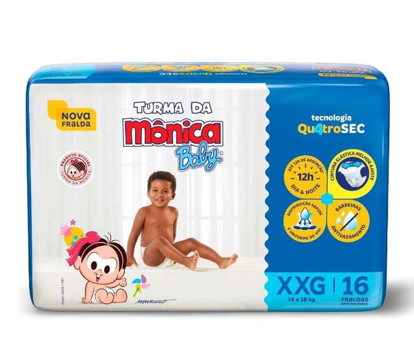 TURMA MONICA FRALDA JUMBO TAMANHO XXG C/16 UN