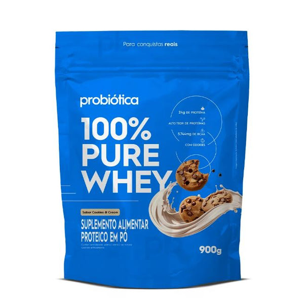 100% PURE WHEY REFIL 900G COOKIES AND CREAM PROBIÓTICA