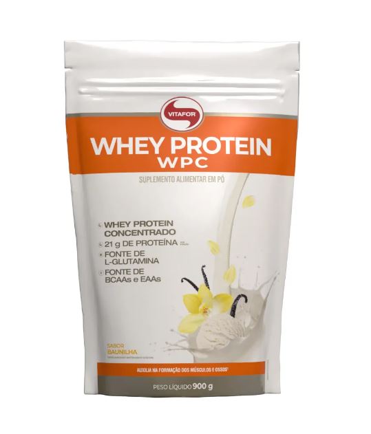 WHEY PROTEIN WPC POUCH 900G BAUNILHA VITAFOR