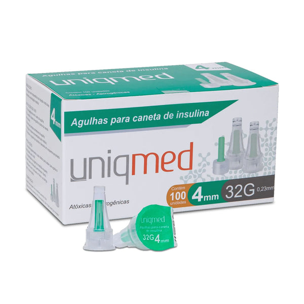 AGULHA P/ CANETA INSULINA 04MMX23MM 32G CX C/100 UNIQMED