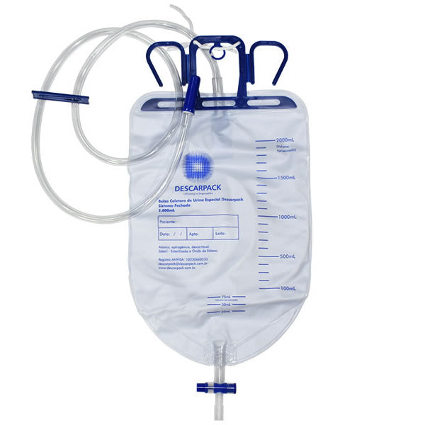 BOLSA COLETORA DE URINA SIST/FECHADO C/ VALV. 2000ML ESPECIAL DESCARPACK