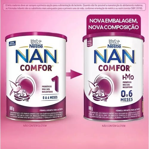 Fórmula Infantil Nestlé NAN Comfor 0 a 6 Meses Lata De 800g
