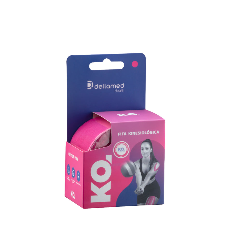 Fita Kinesiológica KO Rosa Cotton Pink Dellamed