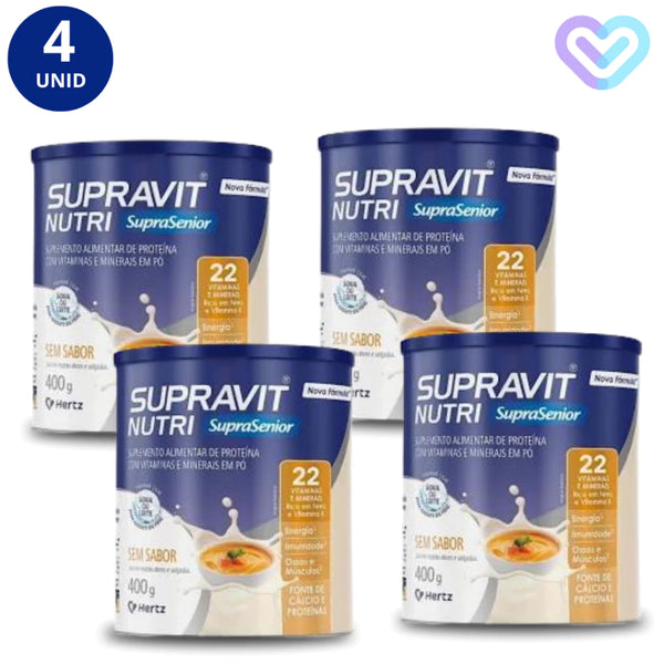 4X SUPRAVIT NUTRI SEM SABOR LATA 400G - HERTZ
