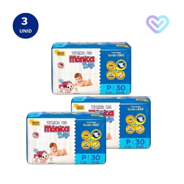 3X TURMA MONICA FRALDA JUMBO TAMANHO G C/24 UN