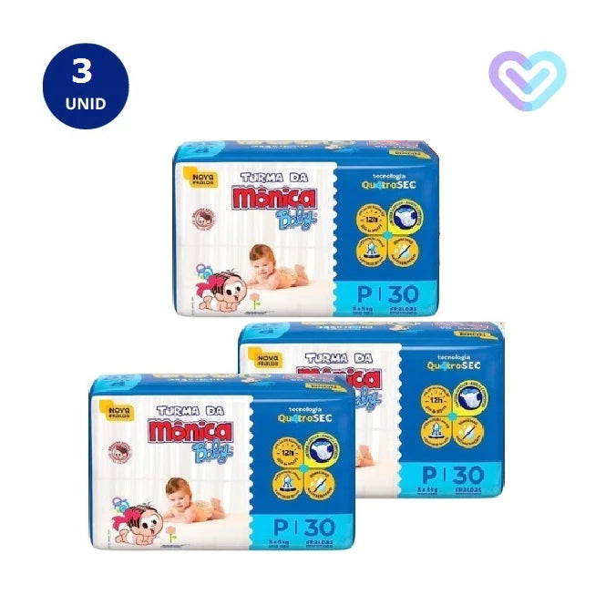 3X TURMA MONICA FRALDA JUMBO TAMANHO G C/24 UN