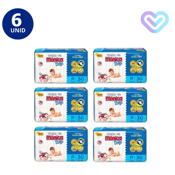 6X TURMA MONICA FRALDA JUMBO TAMANHO G C/24 UN