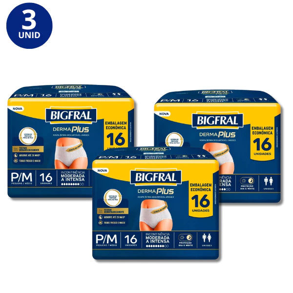 KIT 3X BIGFRAL PANTS PREMIUM TAM.P/M C/16 UNIDADES