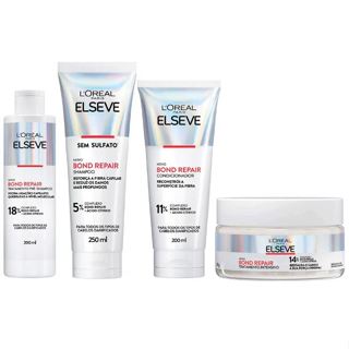 Kit Elseve Bond Repair L'Oréal  Pré Shampoo 200ml + Shampoo 250ml + Condicionador 200ml + Máscara Tratamento 200g