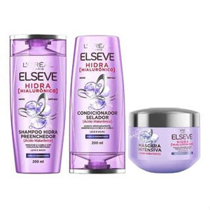Kit Hidra Hialurônico Elseve L'Oréal Paris - Shampoo 200ml + Condicionador 200ml + Creme de Tratamento 300g