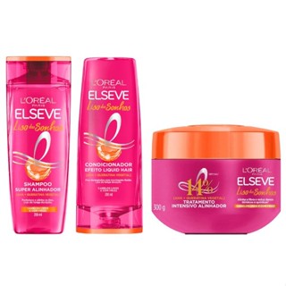 Kit Liso Dos Sonhos L'Oréal Paris Elseve Shampoo 200ml + Condicionador 200ml + Creme De Tratamento 300g
