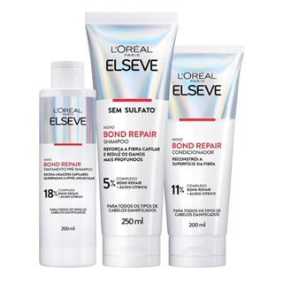 Kit Elseve Bond Repair - Pré Shampoo 200ml + Shampoo 200ml + Condicionador 200ml