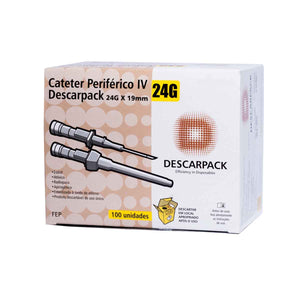 CATETER IV 24G C/100-DESCARPACK