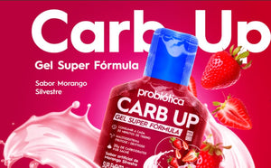 Carb Up Gel Super Fórmula Display 10 Sachês de 30g Morango Silvestre Probiotica