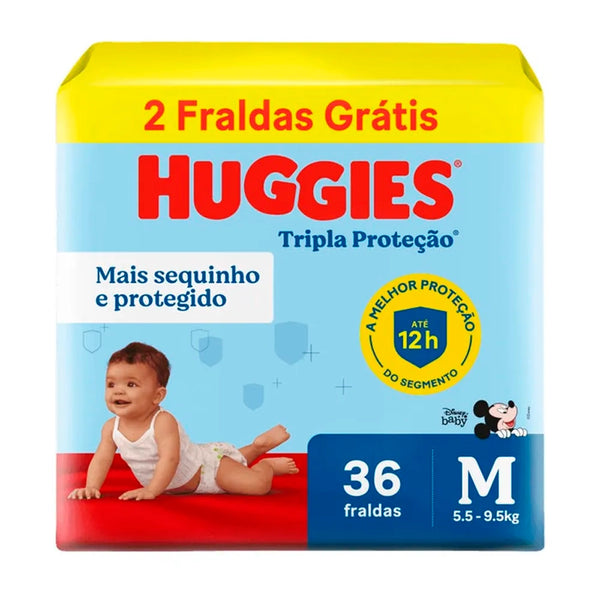 FRA HUGGIES TRIPLA PROTECAO M MEGUINH C/36