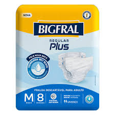 FRALDA GERIATRICA BIGFRAL REGULAR PLUS TAM.M C/8 UNIDADES