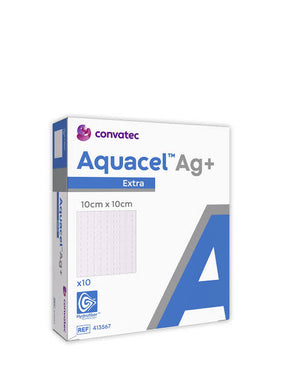 Curativo Aquacel Ag+ Extra c/ Prata 10x10cm (Cx c/10 un) Convatec
