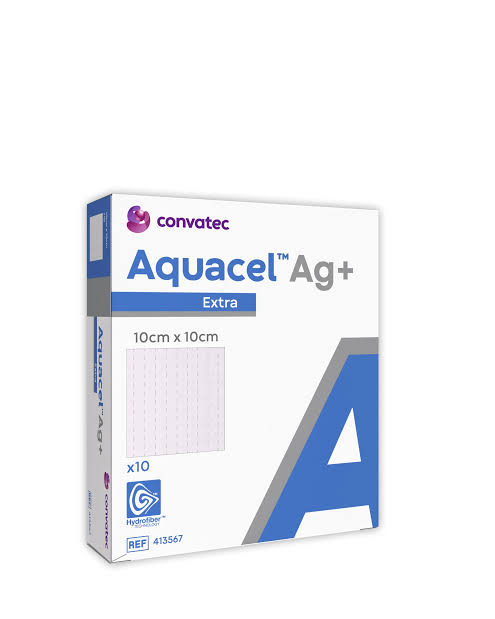 Curativo Aquacel Ag+ Extra c/ Prata 10x10cm (Cx c/10 un) Convatec