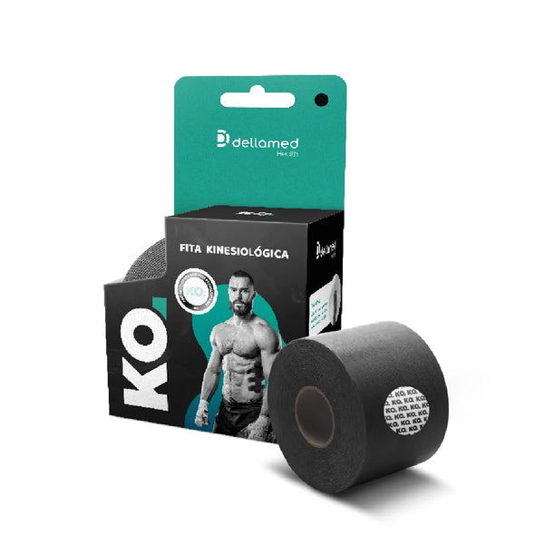Fita Kinesiológica KO Preto Midnight Black Dellamed