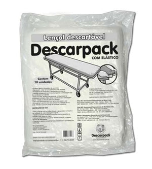 LENCOL DESC. C/ ELASTICO 2.00X90CM 20GRM C/10 DESCARPACK