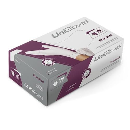 LUVA LATÉX TAMANHO M CX C/100 UN UNIGLOVES