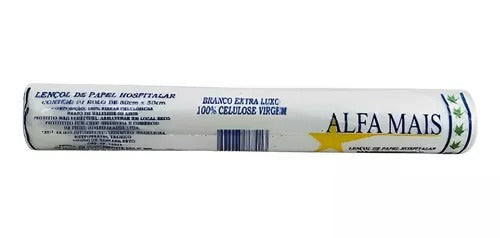 LENCOL DE PAPEL 70CMX50M BRANCO LUXO ALFAMAIS