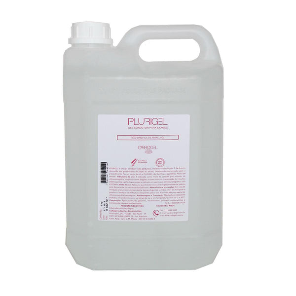 GEL P/ E.C.G E ULTRASSOM GALÃO 5KG TRANSP. PLURIGEL CARBOGEL