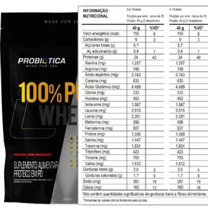 100% PURE WHEY REFIL 900G IOGURTE COM MORANGO PROBIÓTICA