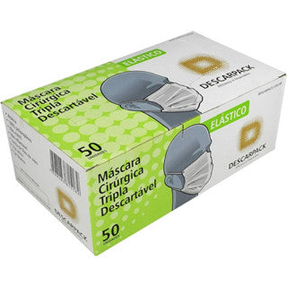 MASCARA TRIPLA PROTEÇÃO CX/50 UNIDADES DESCARPACK