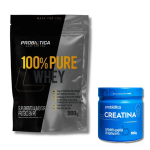 Kit 1x Creatina 100g + 1x Whey Refil 900g Sabores Diversos - Probiotica