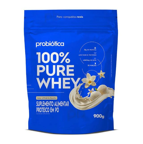 100% PURE WHEY REFIL 900G BAUNILHA PROBIÓTICA